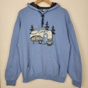 Fruit‎ of the Loom Womens Graphic Hoodie Sweatshirt Size L Softspun Cozy Cabin